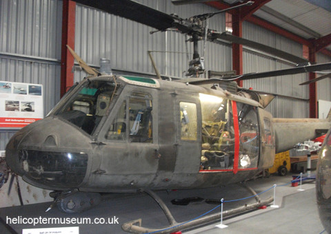 Bell UH1H Huey helicopter on display at the Helicopter Museum in the UK